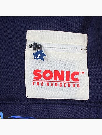 Sonic - ensemble sweat et pantalon de jogging imprimés, poche kangourou et finitions bord-côte