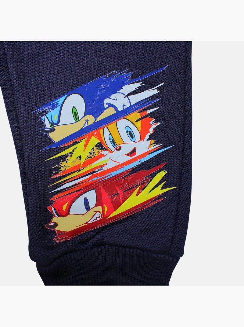 Sonic - ensemble sweat et pantalon de jogging imprimés, poche kangourou et finitions bord-côte Bleu marine - Kiabi