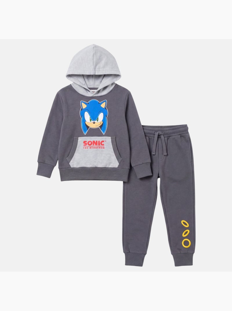 Sonic - ensemble sweat et pantalon de jogging imprimés, poche kangourou Gris - Kiabi