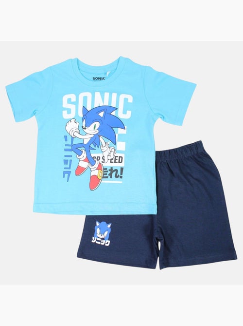 Sonic - Set T-shirt en short jongen met patroon - Kiabi
