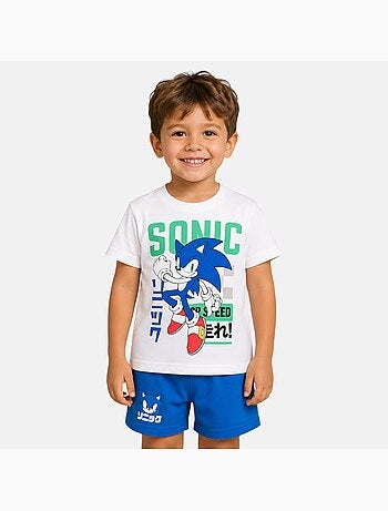 Sonic - Set T-shirt en short jongen met patroon
