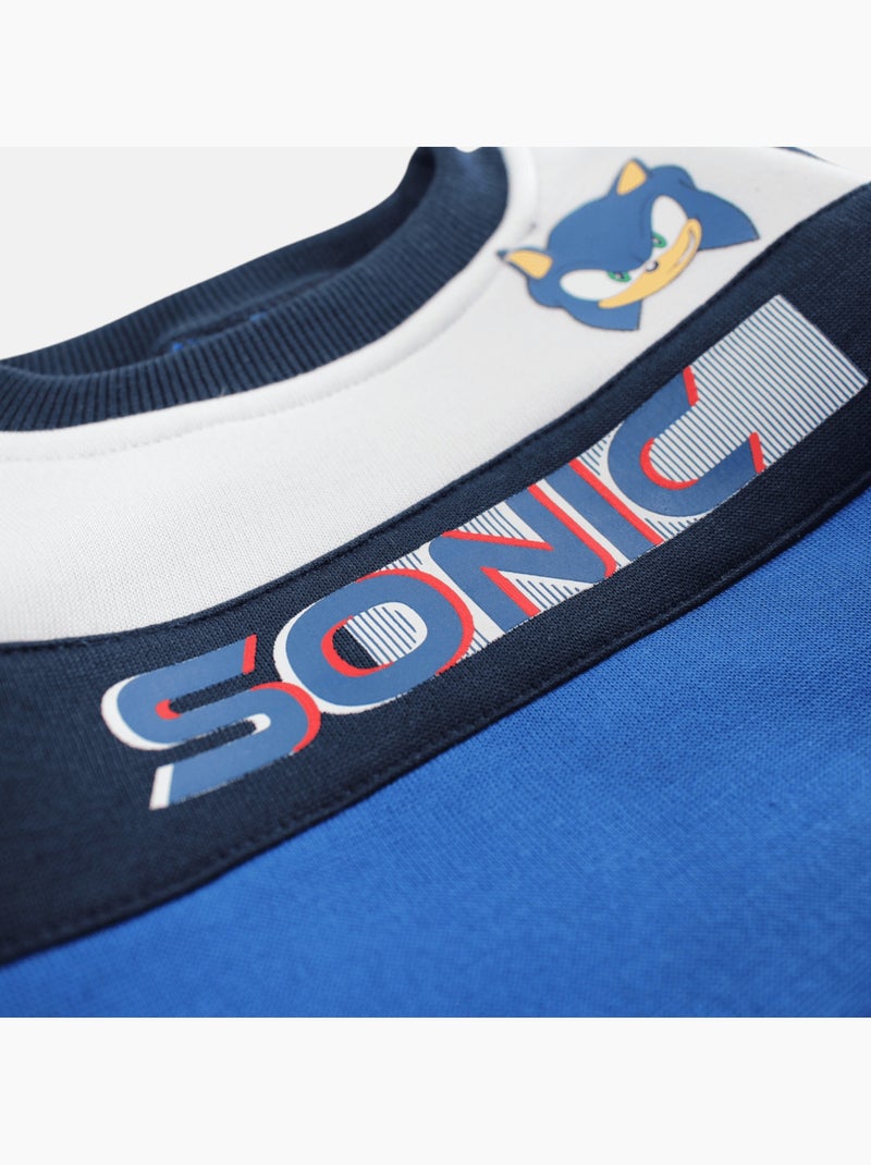 Sonic - Sweater jongen met patroon Blauw - Kiabi
