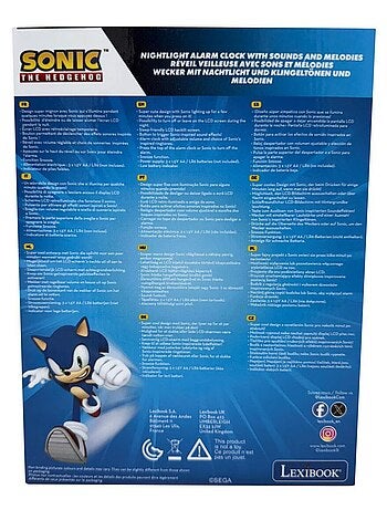 Sonic nachtlampje wekker met geluiden