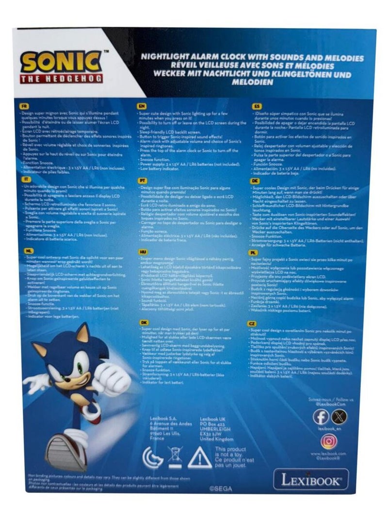 Sonic nachtlampje wekker met geluiden Blauw - Kiabi