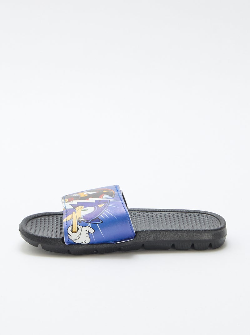 Sonic slippers met klittenband Zwart - Kiabi