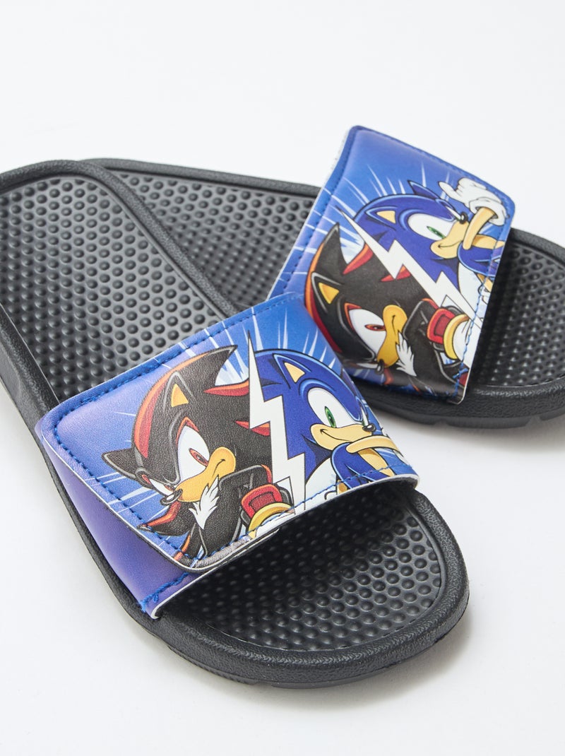 Sonic slippers met klittenband Zwart - Kiabi