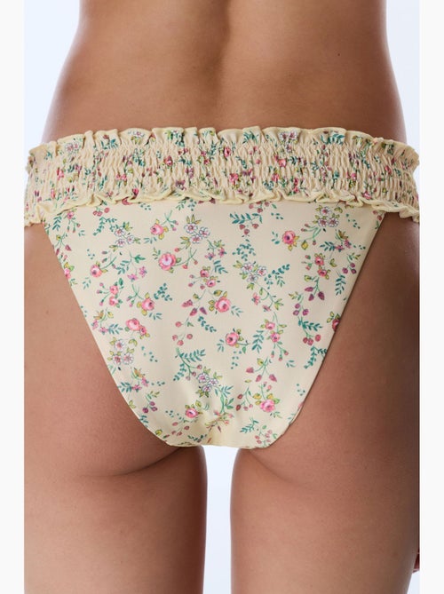 Sonya bikinibroekje met plooien en bloemenprint, middelhoge taille penti - Kiabi