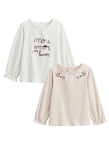 Sora 2-pack kinder T-shirts met lange mouwen