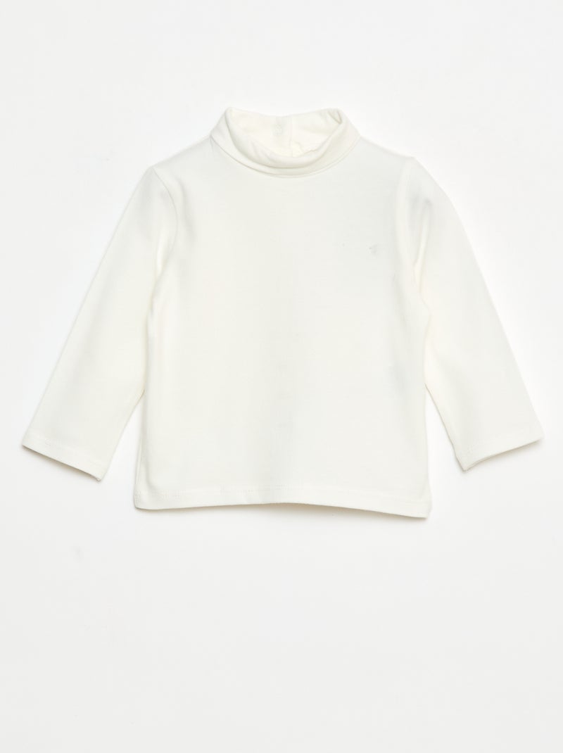 Sous-pull à col montant uni Blanc - Kiabi