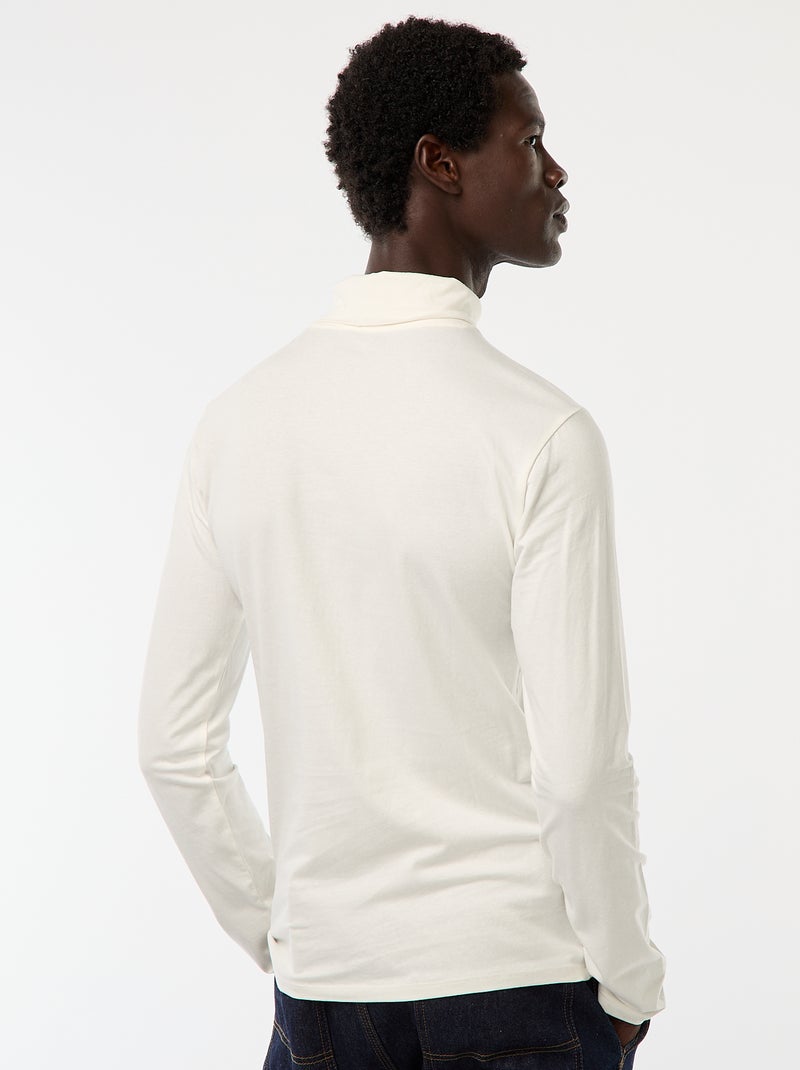 Sous-pull à col montant uni Blanc - Kiabi