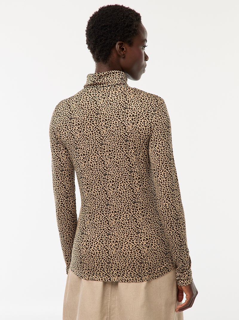 Sous-pull à col roulé et manches longues Beige - Kiabi