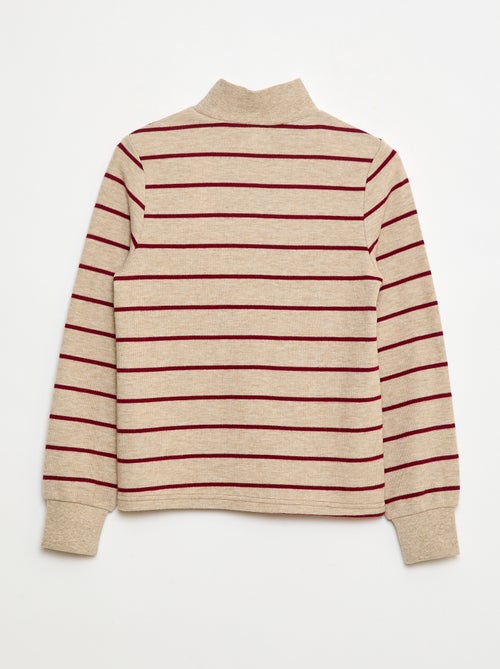 Sous pull avec broderie en coton rayé - Kiabi