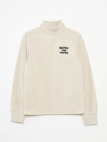 Sous pull avec broderie en coton uni