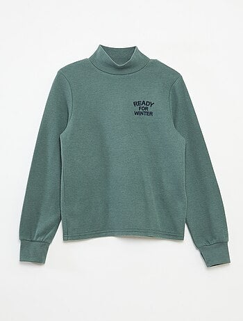 Sous pull avec broderie en coton uni