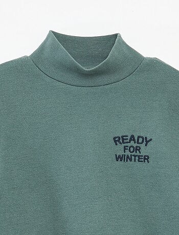 Sous pull avec broderie en coton uni