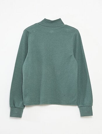 Sous pull avec broderie en coton uni