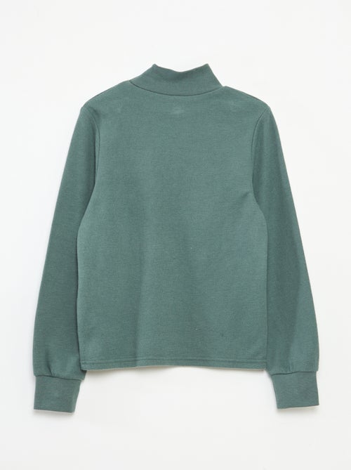 Sous pull avec broderie en coton uni - Kiabi