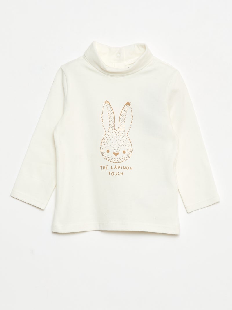 Sous-pull avec col montant à motif Blanc Bébé garçon