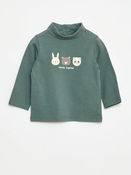 Sous-pull avec col montant à motif - Kiabi