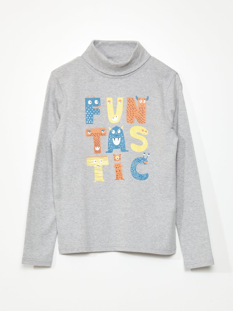 Sous-pull avec imprimé Gris - Kiabi