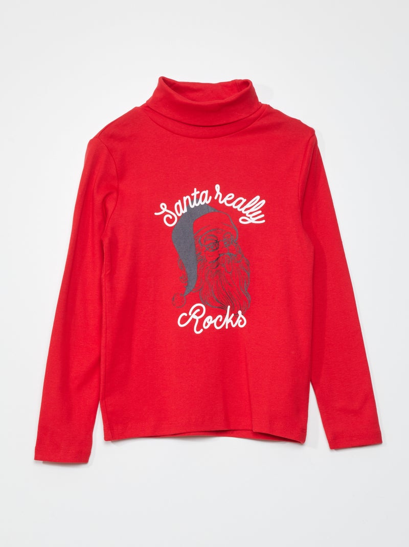 Sous-pull avec imprimé Rouge - Kiabi