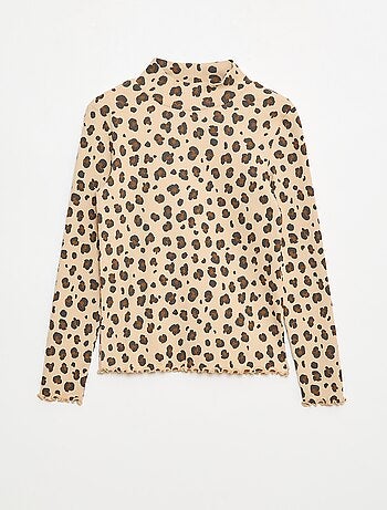 Sous pull col roulé en côte de coton