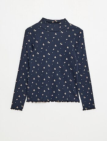 Sous pull col roulé en côte de coton