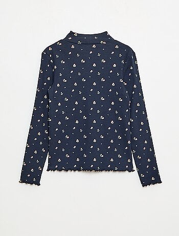 Sous pull col roulé en côte de coton