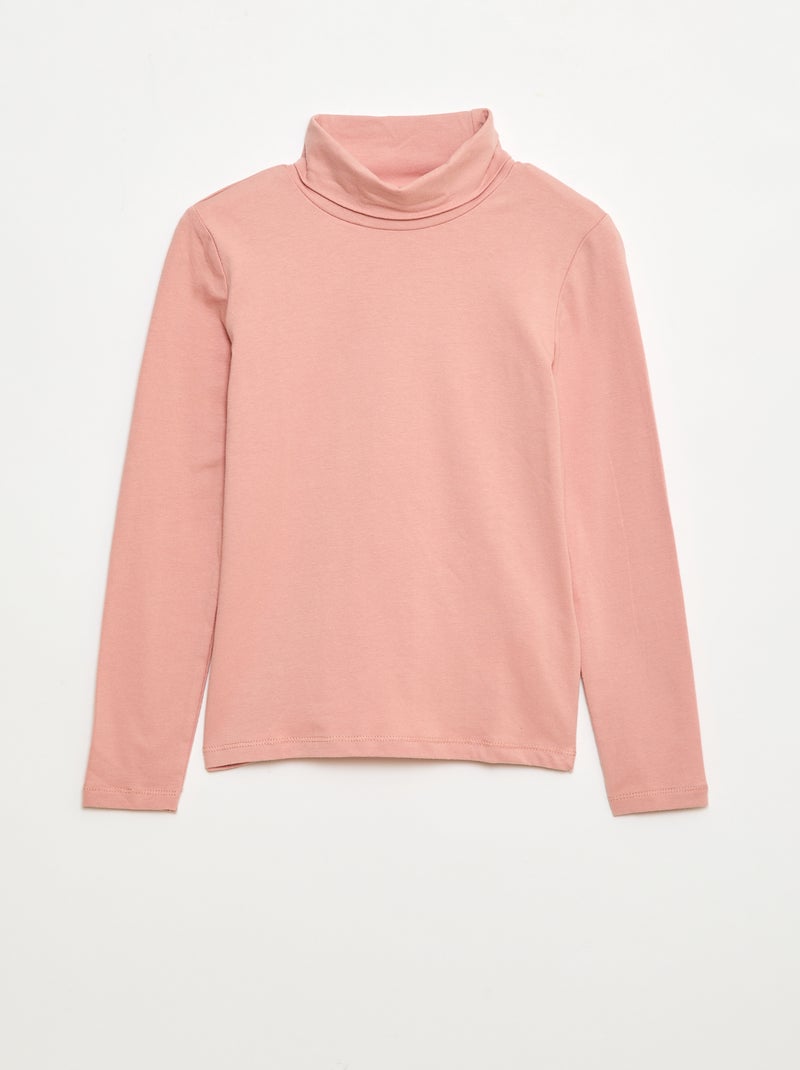 Sous-pull col roulé uni Rose - Kiabi