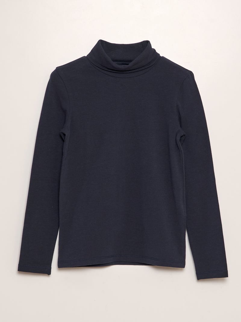 Sous pull en coton stretch Bleu - Kiabi