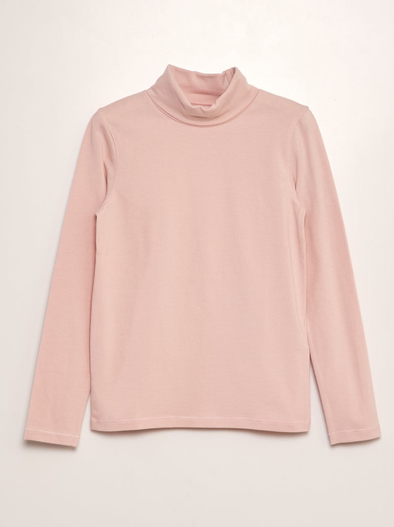 Sous pull en coton stretch Rose - Kiabi