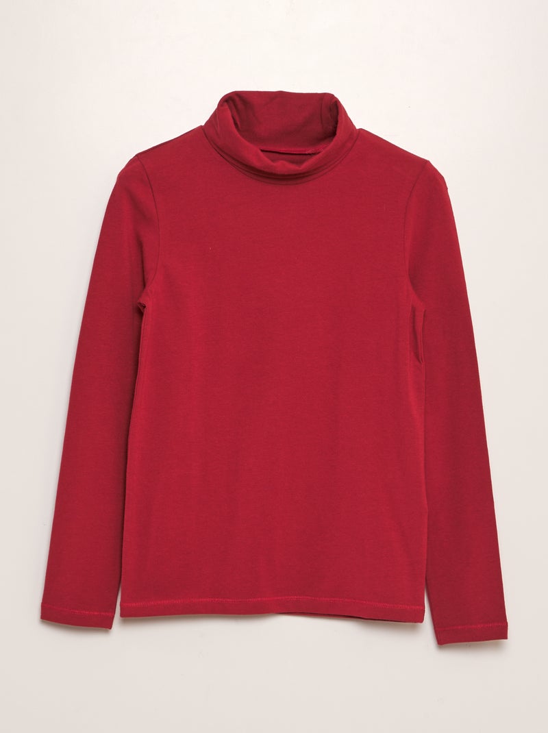 Sous pull en coton stretch Rouge - Kiabi