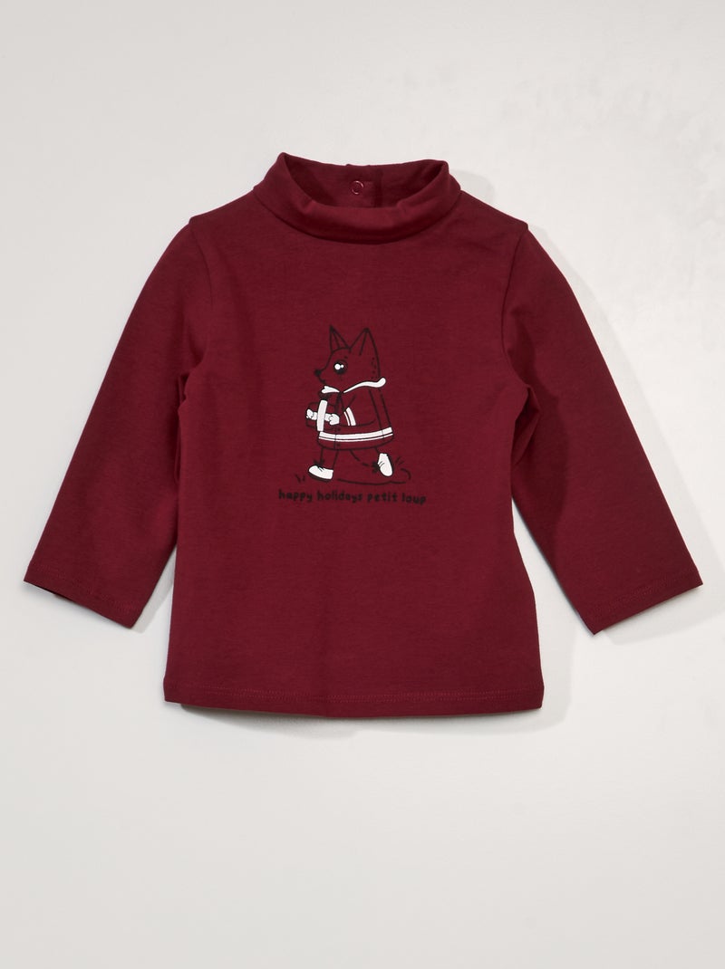 Sous pull en jersey à col montant Rouge - Kiabi