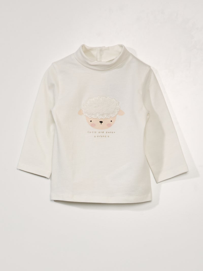 Sous pull en jersey avec empiècement Blanc - Kiabi