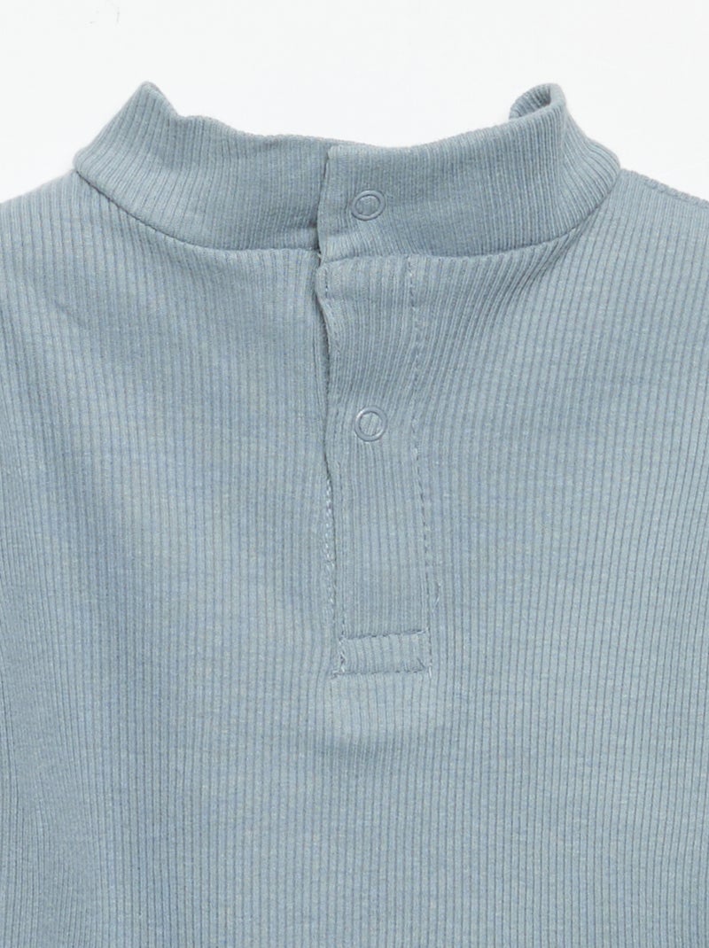 Sous-pull en maille côtelée Bleu - Kiabi
