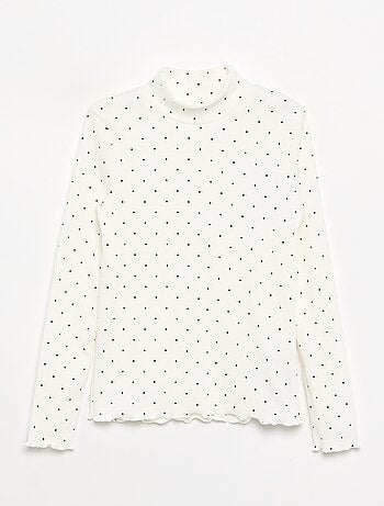 Sous-pull en maille côtelée imprimée