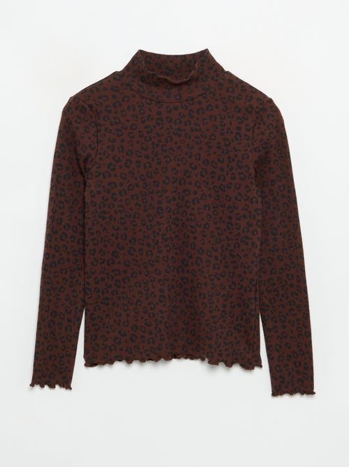 Sous-pull en maille côtelée imprimée - Kiabi Sous-pull en maille côtelée imprimée - Kiabi