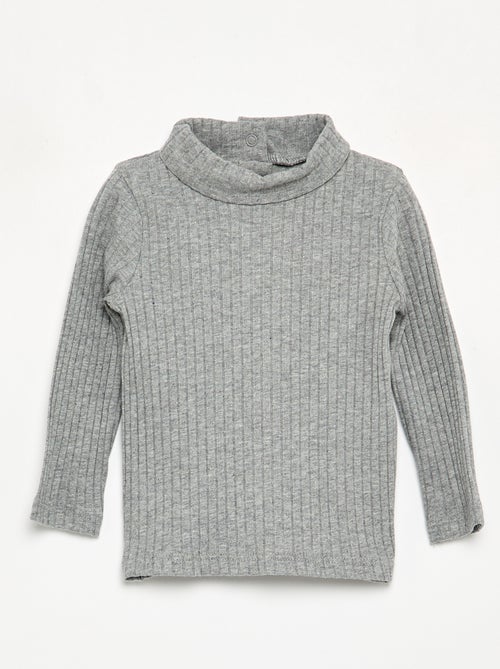 Sous-pull en maille côtelée plate - Kiabi