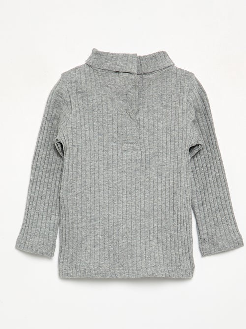 Sous-pull en maille côtelée plate - Kiabi