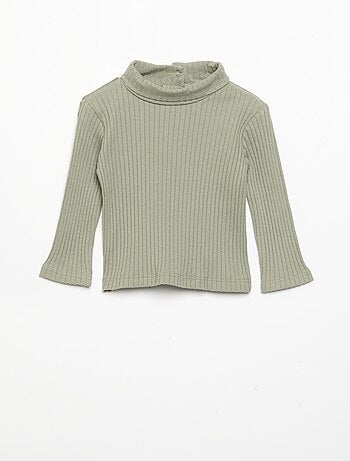 Sous-pull en maille côtelée plate