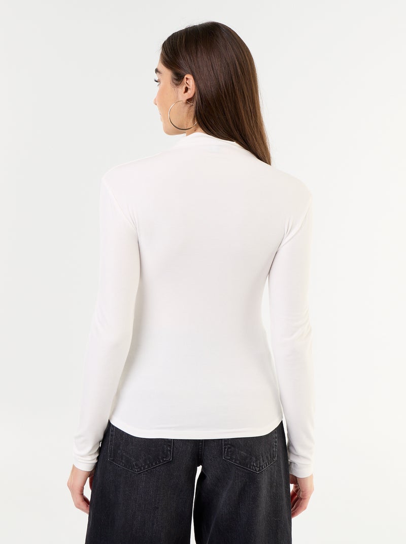 Sous-pull stretch à col roulé Blanc - Kiabi