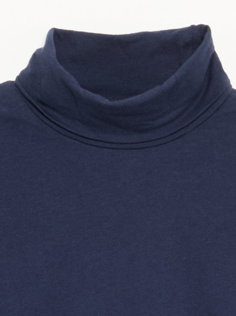 Sous-pull uni à col roulé Bleu - Kiabi