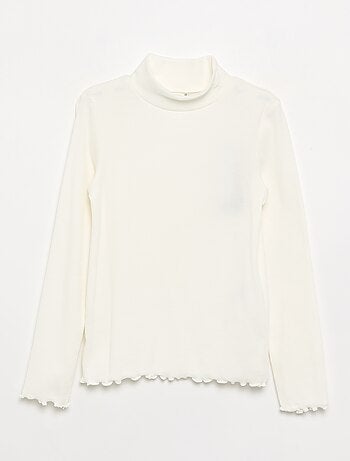 Sous-pull uni avec finitions ondulées
