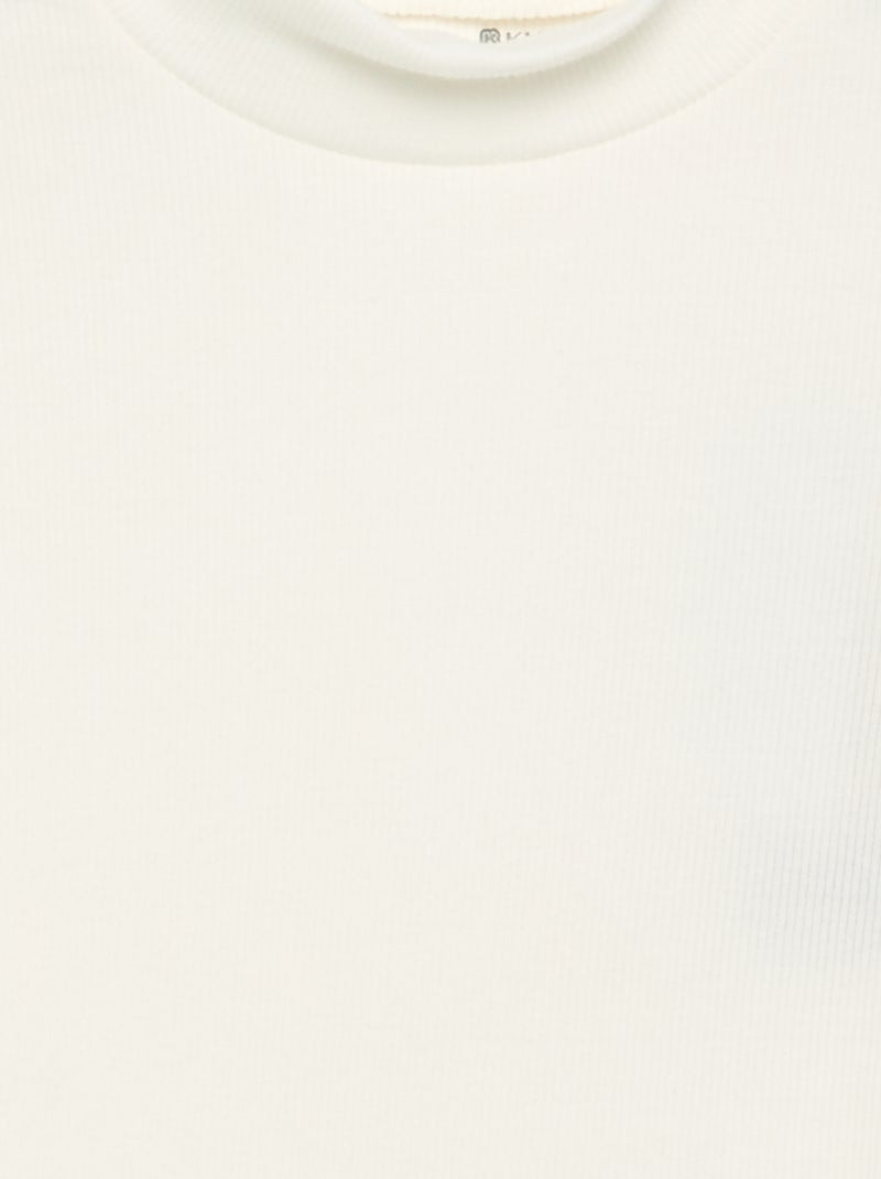 Sous-pull uni avec finitions ondulées Blanc - Kiabi