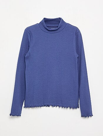 Sous-pull uni avec finitions ondulées