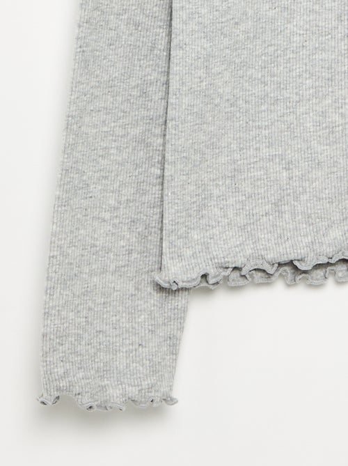 Sous-pull uni avec finitions ondulées - Kiabi