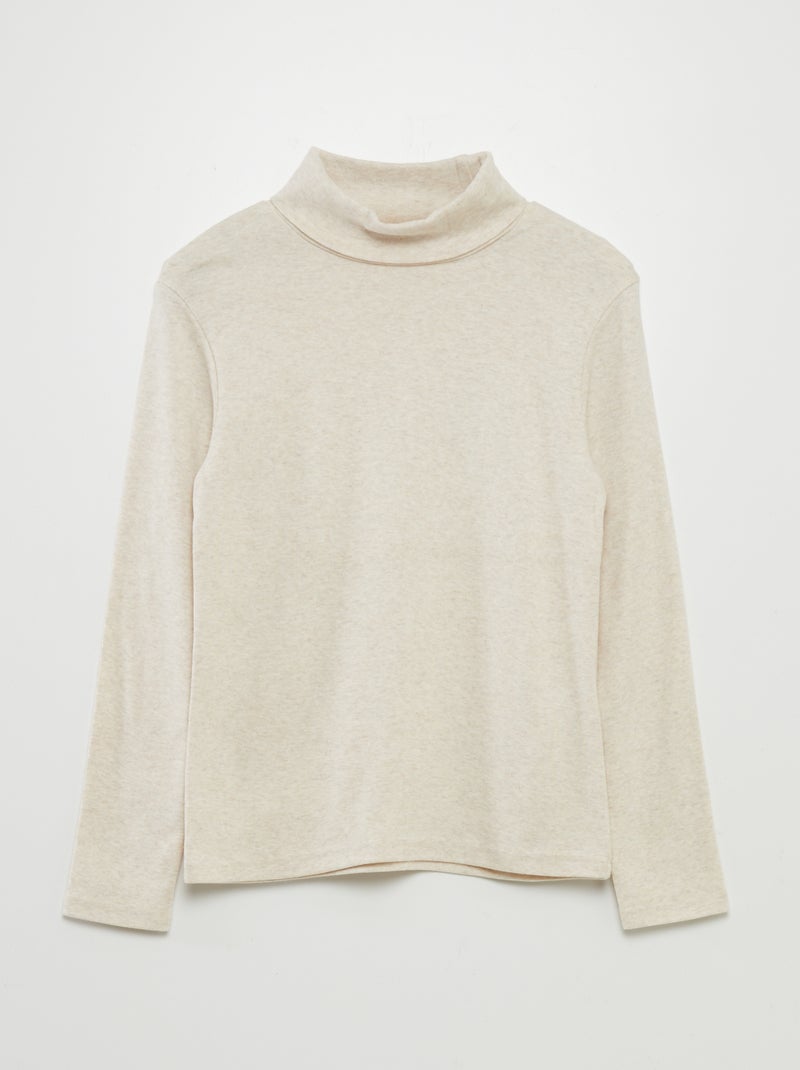 Sous-pull uni Beige - Kiabi