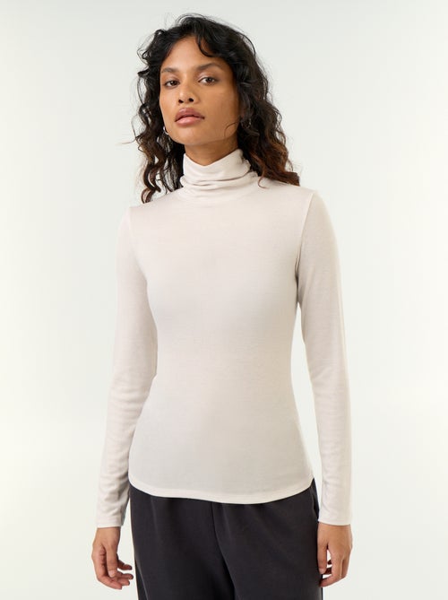 Sous-pull uni laine mélangée - Kiabi