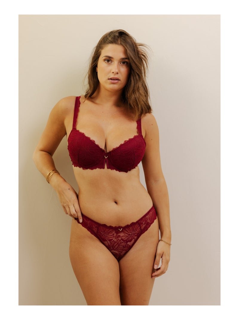 Soutien-gorge à coques alizée Rouge - Kiabi