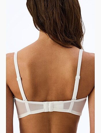 Soutien-gorge à motif nœud et cœur brisé brodé, rembourré, push-up penti